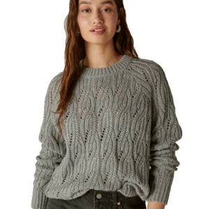 Lucky Brand Women's Heather Gray Cable Stitch Shine Pullover Sweater Size XSmall - Picture 1 of 8