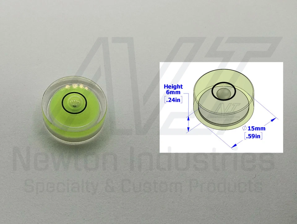 4pcs Acrylic Ø15x6mm Round Bullseye Spirit Bubble Level Sens:  ±1.5° in circle - Image 1 of 1