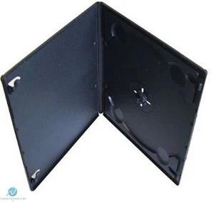 25 CD DVD Single Half Size Slim Black 7mm Case with Clear Sleeve Regular New - Afbeelding 1 van 2