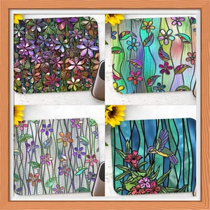 Stained Glass Look Floral Mouse Pad (4 Designs) - Picture 1 of 6