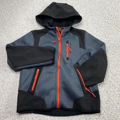 Sudadera impermeable para niños talla 10/12 gris pesada cremallera completa bolsillos con capucha Foto 1 de 4