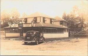 Lake Delton Wisconsin RPPC Sarrington's Modern Cabins Roadside Coca-Cola 1930s - Picture 1 of 2