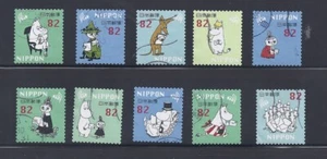 Japan 2018 Moomins Complete Used Set Sc# 4183 a-j 82Y - Picture 1 of 1