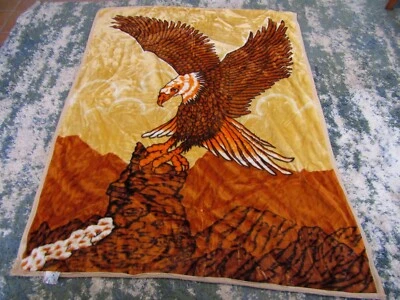 Manta Visón De Colección Super King Size Diseño Águila Dorada Manta Grande Pesada Foto 1 de 4