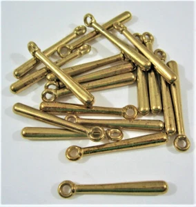 10 Vintage Baseball Bats Gold Plated Charms Gumball Cracker Jack Toys Old Stock - Picture 1 of 1