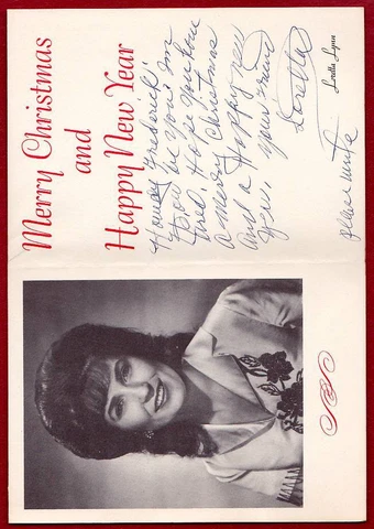 LORETTA LYNN ORIGINAL AUTOGRAPH SIGNED PHOTO CHRISTMAS CARD Cover