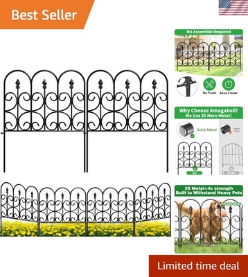 Esgrima decorativa de metal para jardim: painéis de 32 pol x 10 pés, barreira multiuso - Imagem 1 de 4