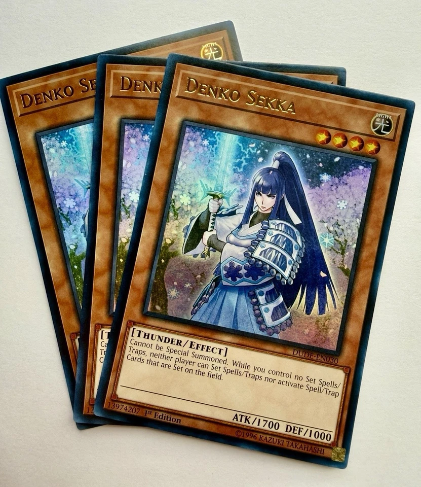 Yugioh x3 Denko Sekka - DUDE-EN030 - 1st Edition - Ultra Rare Playset - Image 1 of 1