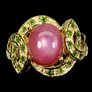 925 Sterling Silver Ring Oval Ruby 11x9mm Chrome Diopside Gemstone Jewelry Sz 9 - Picture 1 of 14