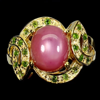 925 Sterling Silver Ring Oval Ruby 11x9mm Chrome Diopside Gemstone Jewelry Sz 9 - Image 1 of 4