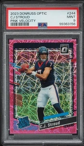 2023 Donruss Optic Pink Velocity #244 C.J. Stroud RC Rookie /79 PSA 9 MINT - Bild 1 von 2