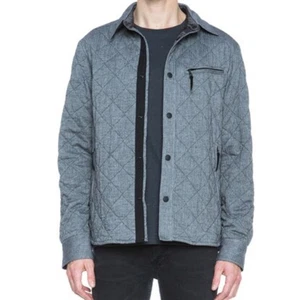 Rag & Bone Holme Cotton Shirt Jacket Grey Quilted Preppy Casual Classic Small - Picture 1 of 11