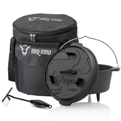 Dutch Oven set 4.2 Liter Gusseisen Feuertopf 3-teilig mit Zubehör von BBQ-Toro