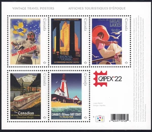 2022 Canada SC# 3333f Vintage Travel Posters-Overprinted "CAPEX 22-S. S.-M-NH - Picture 1 of 1