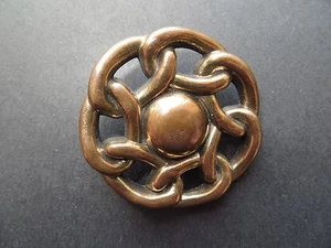 1980s Vintage Big Oversized Chains Bronze Metal Collectible Coat Button-37mm - Picture 1 of 4