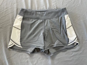 Athleta Girl Pull On Lined Athletic Shorts. Gray and White, Girl's Size 12. EUC! - Picture 1 of 3