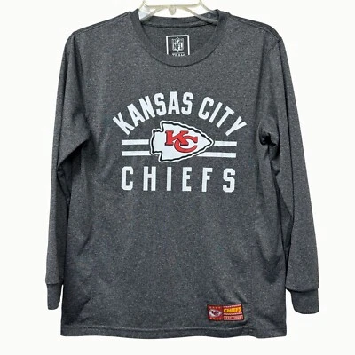 Camisa de manga larga de los Kansas City Chiefs ropa del equipo de la NFL gris jaspeado talla 18-20 Foto 1 de 4