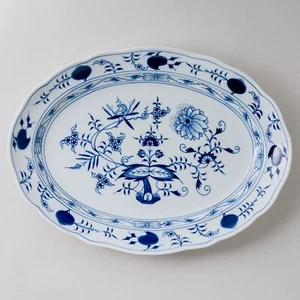 Piatto Meissen ovale 42 cm motivo cipolla 4. Elezione dopo il 1934 integro - Foto 1 di 7