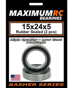 15x24x5mm Outer Hub Bearings Upgrade for Traxxas X-MAXX XMAXX (2-pack) - Picture 1 of 5