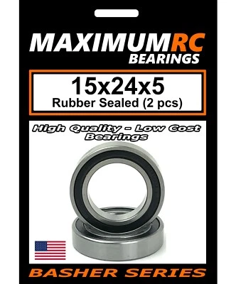 15x24x5mm Outer Hub Bearings Upgrade for Traxxas X-MAXX XMAXX (2-pack) - Image 1 of 4