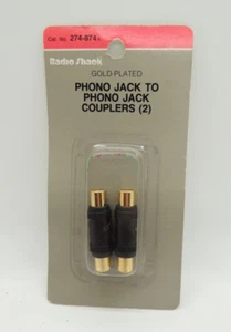 Vintage Radio Shack vergoldet Phono Klinke zu Phono Klinke Kupplungen 2 Stück 274-874A - Bild 1 von 5