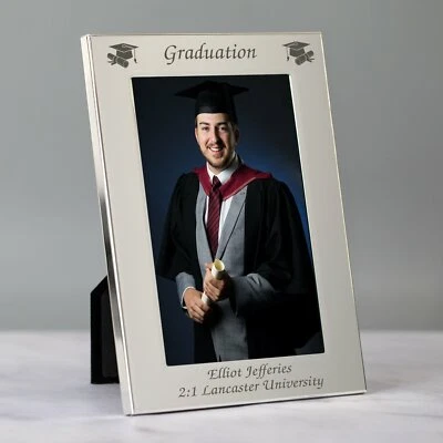 Personalised Silver 4x6 Graduation Photo Frame Graduation Degrees Diploma