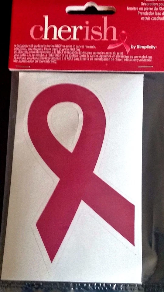 CHERISH by SIMPLICITY Breast Cancer Pink Ribbon Window Cling - Image 1 of 1