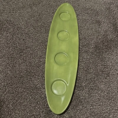Pottery Barn Bright Green Sausilito Salsa Dip Tray Serving  Colorful Serve Dish - Image 1 of 4