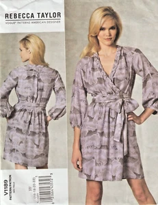 VESTIDO DE MODA DISEÑADORA AMERICANA REBECCA TAYLOR - Misses Talla 16 - 20 Patrón V1189 - Imagen 1 de 2