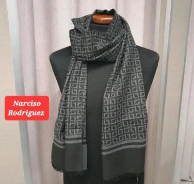 NARCISO RODRIGUEZ SCIARPA SCIARPONE UOMO-MAN COLORE GRIGIO-NERO LISTINO 69,99€. - Imagen 1 de 4