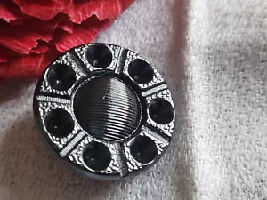 large antique anthracite grey glass button diameter 2.2 cm ref 2765 - Picture 1 of 5