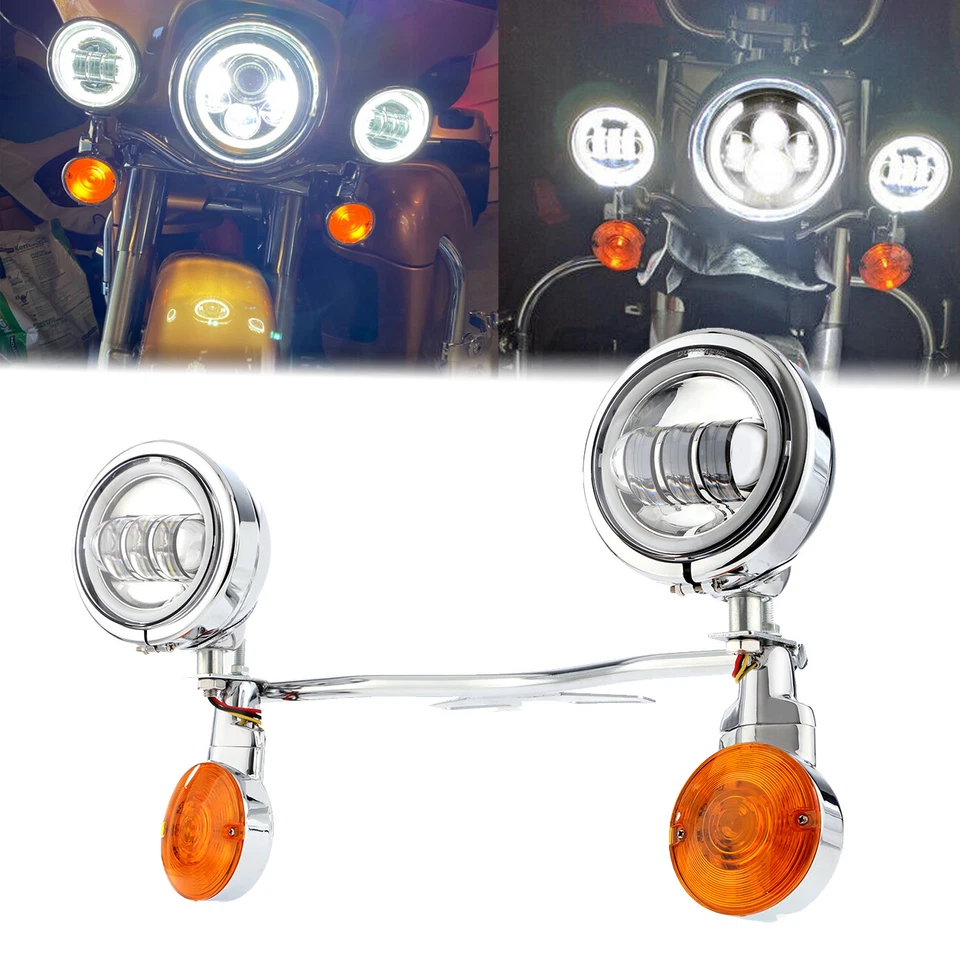 Barra de luz de paso LED antiniebla señales de giro para Harley Softail Deluxe Deuce Classic Foto 1 de 4