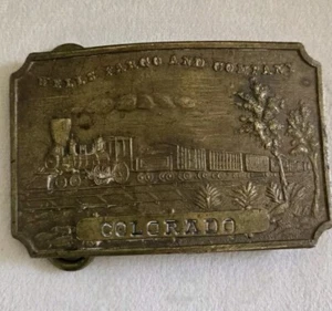 De colección Tiffany & Co Latón Wells Fargo And Company Colorado Ferrocarril Cinturón Hebilla - Imagen 1 de 3