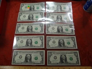 10x 2003 US Consecutive Serial # One Dollar $1 Uncirculated FRN Star Notes - Picture 1 of 14
