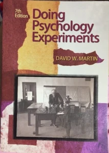 Doing Psychology Experiments 7th edition By David W. Martin PB Text book - Bild 1 von 3
