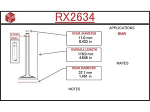 Engine Exhaust Valve ITM RX2634 - Picture 1 of 1