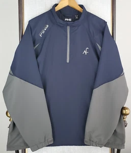 PING Size XL Mens 1/2 Zip Golf Performance Windbreak Jacket Wicking Blue - Picture 1 of 17