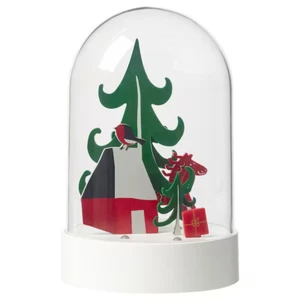 Ikea STRALA LED Christmas decorative table lamp, dome/forest battery operated 7" - Picture 1 of 11