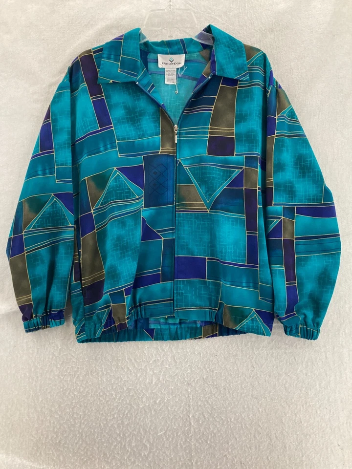 Chaqueta Erin London vintage años 90 pequeña cortavientos cremallera frontal camisa funky Foto 1 de 4