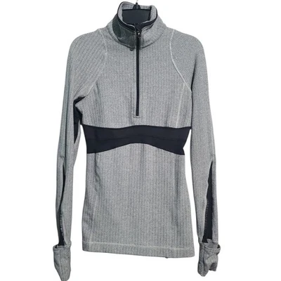 Pullover Lululemon Full Tilt Media Cremallera Gris Espiga Talla 2 Luon Reflectante Foto 1 de 4