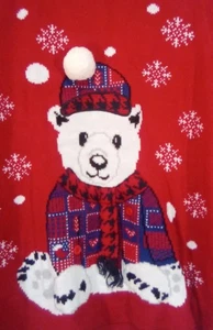 Karen Scott Teddy Bear Christmas Sweater 1X - Picture 1 of 4