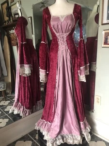 Handgefertigtes Damen Mauve Renaissance Mittelalter Kleid ca. 8-10 Halloween Kostüm - Bild 1 von 15