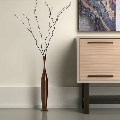 Jarrón de piso de aluminio marrón bruñido 41" Foto 1 de 4