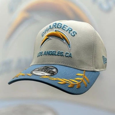 LA CHARGERS 2025 DRAFT DAY NEW ERA 9FORTY SNAPBACK MENS HAT CAP CREAM RARE NEW - Image 1 of 4