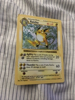 Pokemon Raichu Holo Raro Conjunto Base Sin Sombras #14 Foto 1 de 4