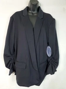Scoop Blazer Women Size XL Scuba Knit Stretch Relaxed Fit Scrunch Sleeve - Picture 1 of 12