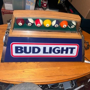 VINTAGE BUDWEISER BUD LIGHT BIER POOL BILLARD TISCHLEUCHTE 1986 24" ungetestet - Bild 1 von 23