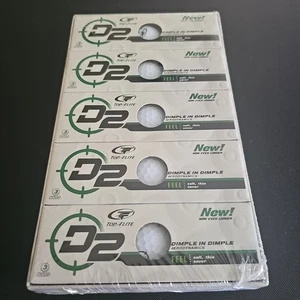 Nuevo juego de 15 pelotas de golf sellado Top Flite D2 Feel Hoyuelo en hoyuelo - Imagen 1 de 9