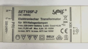Paulmann Transformador de repuesto para SET105F-2 NV Transformador halógeno 35-105 vatios 105W R2 - Imagen 1 de 2