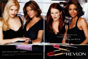2004 Revlon Julianne Moore Eva Mendes Halle Berry Jaime King 2-seitige MAGAZINANZEIGE - Bild 1 von 1
